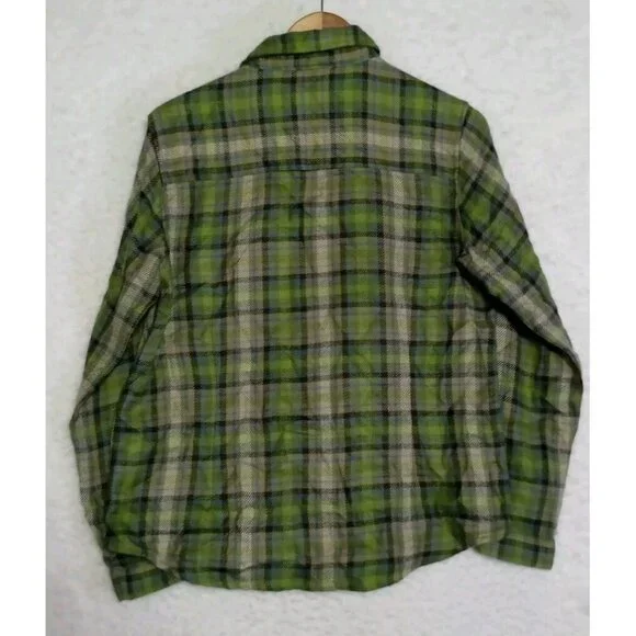 WOOLRICH Snap Button Down Flannel Plaid Shirt Womens Size Medium Soft Wool Blend - Picture 3 of 12